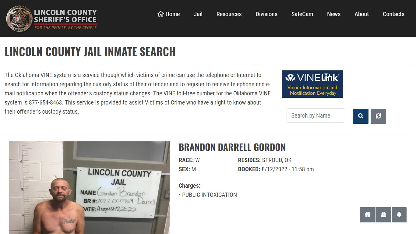 Inmate Search - Lincoln County Sheriff's Office